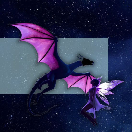 drage og fe på nattehimmel