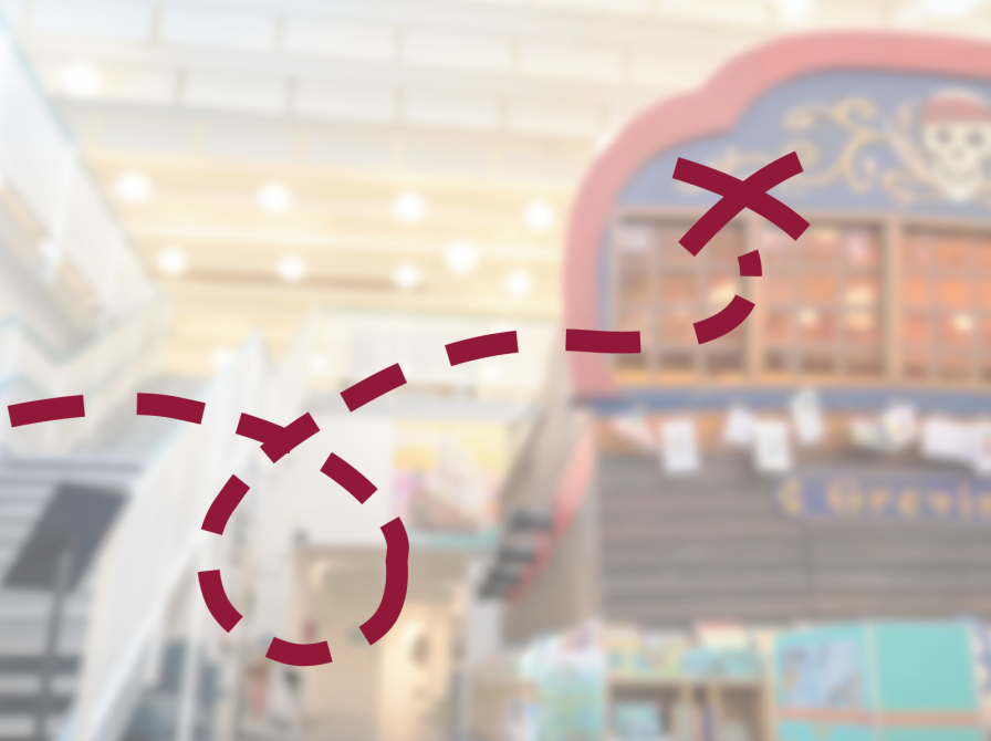 Billede af skib på Greve Bibliotek med skitse af skattekort over